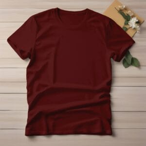 Half Sleeve Solid Tshirt - Maroon