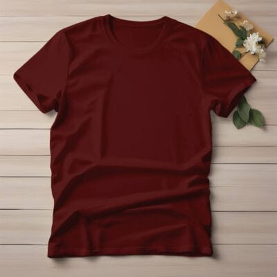 Half Sleeve Solid Tshirt - Maroon